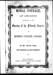 Cover of Moral courage by James George