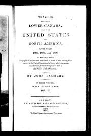 Front cover of Travels through Lower Canada and the United States of North America in the years 1806, 1807 and 1808 by John Lambert