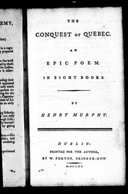 Cover of The conquest of Quebec by Henry Murphy