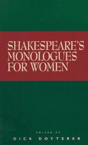 Front cover of Shakespeare's Monologues for Women by William Shakespeare