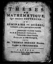 Front cover of Thèses de mathématiques, qui seront soutenues au Séminaire de Québec by Thomas Bédard
