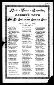 Front cover of New Year greeting of the carrier boys of the St. Catharines Evening Star by Unknown