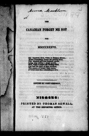 Front cover of The Canadian forget me not for MDCCCXXXVII by John Simpson