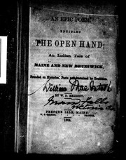 Front cover of An epic poem, entitled The open hand by W. D. Kearney