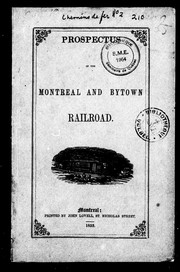 Front cover of Prospectus of the Montreal and Bytown Railroad by Montreal and Bytown Railroad Company