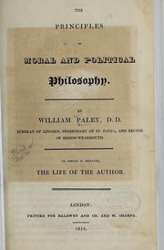 Front cover of The principles of moral and political philosophy by William Paley