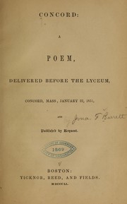 Cover of Concord by Jonathan Fay Barrett