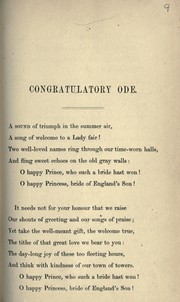 Cover of Congratulatory ode by Unknown