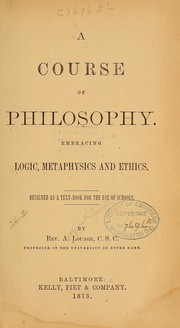 Front cover of A course of philosophy by Augustin Joseph Louage