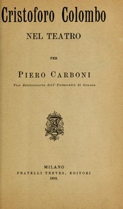 Front cover of Cristoforo Colombo by Piero Carboni