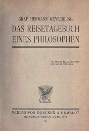 Cover of Das Reisetagebuch eines Philosophen by Hermann von Keyserling