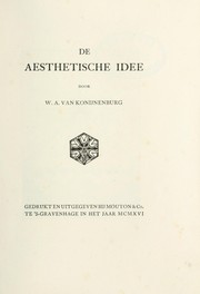 Front cover of De aesthetische idee by Willem Adriaan van Konijnenburg