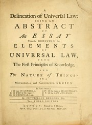 Front cover of A delineation of universal law by Fettiplace Bellers
