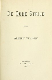 Front cover of De oude strijd by Albert Verwey
