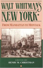 Front cover of Walt Whitman's New York by Walt Whitman