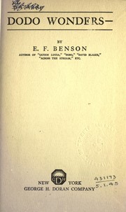 Cover of Dodo wonders by E. F. Benson