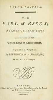 Front cover of The Earl of Essex, a tragedy by Jones, Henry