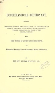 Cover of An ecclesiastical dictionary by William Staunton