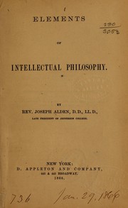 Cover of Elements of intellectual philosophy by Joseph Alden