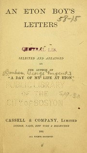 Front cover of An Eton boy's letters by George Nugent-Bankes