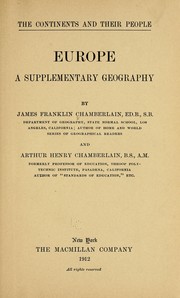 Cover of Europe by James Franklin Chamberlain
