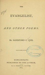 Front cover of The evangelist, and other poems by Sandford C. Cox