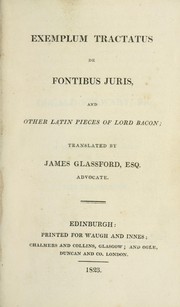 Front cover of Exemplum tractatus de fontibus juris by Francis Bacon