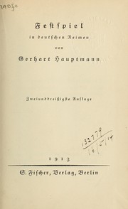Front cover of Festspiel in deutschen Reimen by Gerhart Hauptmann