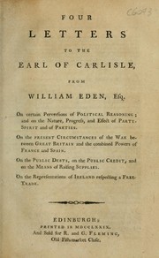 Cover of Four letters to the Earl of Carlisle, from William Eden, Esq by William Eden baron Auckland