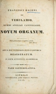 Front cover of Francisci Baconi de Verulamio ... Novum organum by Francis Bacon
