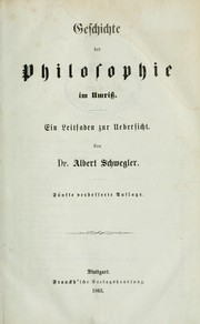 Cover of Geschichte der Philosophie im Umriss by Schwegler, Albert