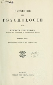 Cover of Grundzüge der Psychologie by Hermann Ebbinghaus