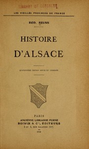 Cover of Histoire d'Alsace by Rodolphe Reuss