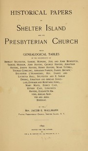 Front cover of Historical papers on Shelter Island and its Presbyterian church by Jacob Edward Mallmann