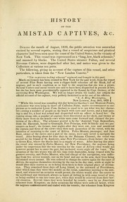 Front cover of A history of the Amistad captives by John Warner Barber