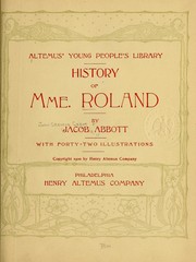 Front cover of History of Mme. Roland by John S. C. Abbott