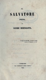 Front cover of Il Salvatore, poema by Davide Bertolotti