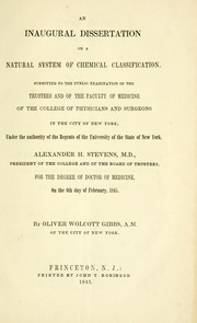 Cover of An inaugural dissertation on a natural system of chemical classification by Wolcott Gibbs
