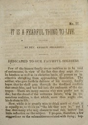 Front cover of It is a fearful thing to live by A. Broaddus
