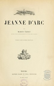 Cover of Jeanne d'Arc by Marius Sepet