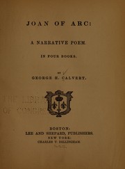 Front cover of Joan of Arc by George Henry Calvert