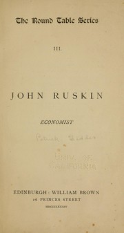 Front cover of John Ruskin, economist by Patrick Geddes