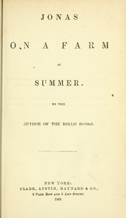 Cover of Jonas on a farm in summer by Jacob Abbott