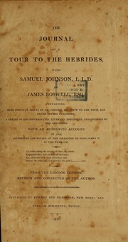 Front cover of The Journal of a Tour to the Hebrides with Samuel Johnson, LL.D. by James Boswell