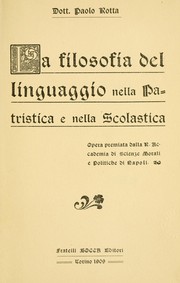 Front cover of La filosofia del linguaggio nella patristica e nella scolastica by Paolo Rotta