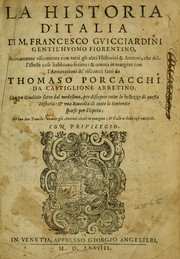 Cover of La historia d'Italia ... by Francesco Giucciardini