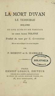 Cover of The death of Ivan the Terrible by Aleksey Konstantinovich Tolstoy