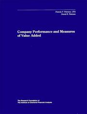Cover of Company performance and measures of value added by Pamela Peterson Drake