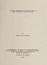 Front cover of Language comprehension strategies used by young children in script-routines by Janet Snyder Harrison