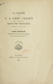 Front cover of La Passione del N.S. Gesú Cristo by Giovanni Boccaccio